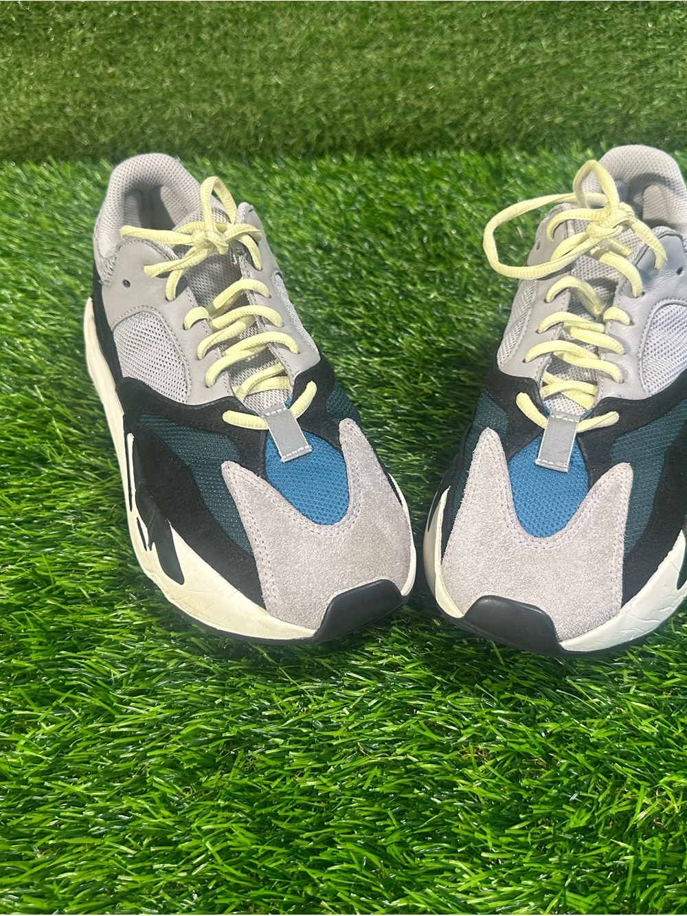 Adidas Yeezy Boost 700 Gray Black Teal with Orange Accents - Picture 4 of 5